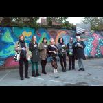 Mural by Women, Mitochondrial Wall, opening & picnic