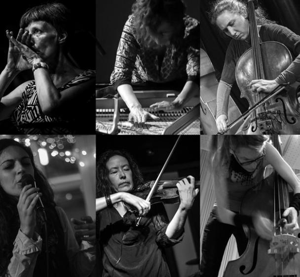 Od leve proti desni / Ute Wassermann (foto: Peter Gannushkin), Elisabeth Harnik (foto: Werner Korn), Hannah Marshal (foto: Dawid Laskowski), Luisa Tucciariello (foto: arhiv umetnice), Alison Blunt (foto: Agata Urbaniak), Nina Polaschegg (foto: arhiv umetnice)